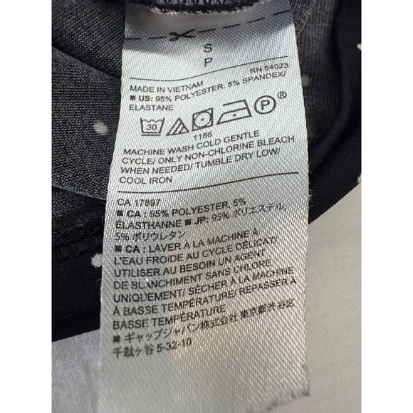 Banana Republic Womens Blouse Small Black White Polka Dot Long Sleeve Surplice V - Picture 6 of 6